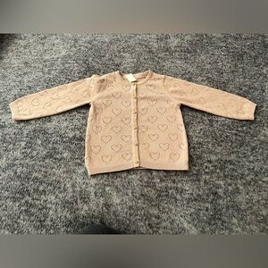 H&M Baby Girl Cotton Pointelle Cardigan 18M Light Dusty Rose